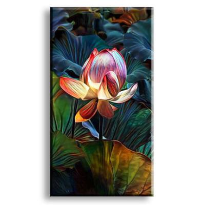 China 2021 Modern Flower Art Hand-painted Lotus Flower Art Modern Hot Sale Shenzhen Decorative Painting Oil Painting Pink Modern Indoor for sale