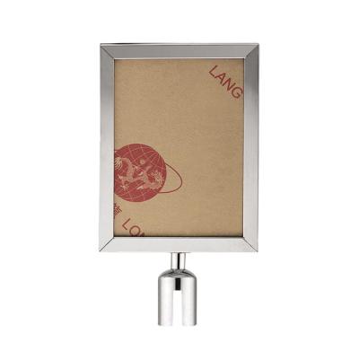 China Advertising Outdoor Stainless Steel Metal Queue Pole Sign Holder For Retractable Belt Barrier for sale