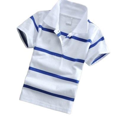 China Vintage 1.86 USD pure color mix mix size 1 - 6 years old kids summer stripe short sleeve striped kids boy polo T-shirt for sale