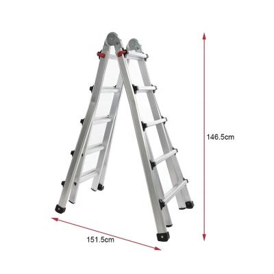 China Folding Ladders Good Quality Combination Aluminum Universal Step Ladder Extension for sale