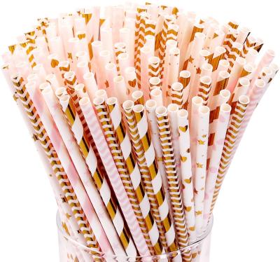 China Customizable Printing Food Grade Drinking Straws Supplier Eco-Friendly Disposable Paper Drinking Straws Biodegradable Paper Straws for sale