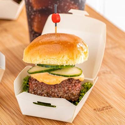 China Factory Wholesale Disposable Biodegradable Food Grade Cardboard Hamburger Packaging Customized Size Printing Services Hamburger Paper Box for sale