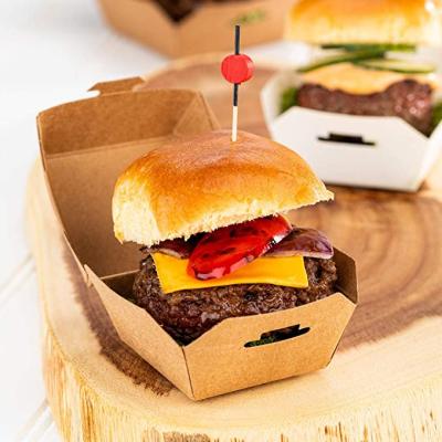 China Biodegradable Custom Size Designs Printing Hamburger Wrapping Paper Hamburger Box Food Grade Wrapping Paper Hamburger Cartons for sale