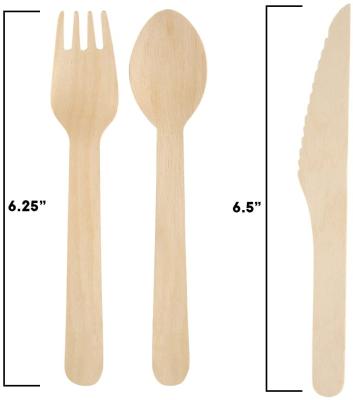 China Disposable Cutlery Set Eco-friendly Wooden Disposable Tableware Set Disposal Biodegradable Spoon Knife And Fork for sale