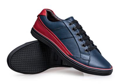 China Fall Season Mens Leather Skate Shoes , Black Skateboard Shoes EU 39-46 Size for sale