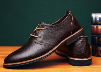 China Concise Design Brown Comfortable Casual Shoes With Goodyear Welt Flat Heel for sale