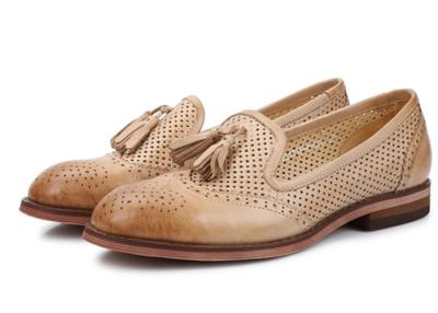 中国 イギリス様式のカーキ色/青い女性はBrogues、ふさが付いている革Brogueの靴で入れます 販売のため