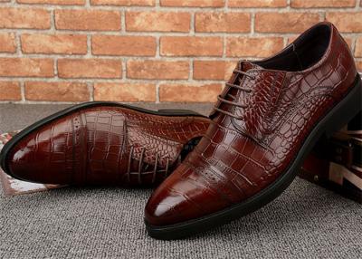 China V Open Elastic Classic Dress Shoes Semi Brogues Lace Up Rubber Outsole for sale