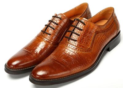 China Contemporary Crocodile pattern Classic Dress Shoes Lace Up Oxfords Absorbent Sweat for sale