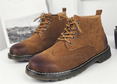 China Trendy Slip Resistance Work Safety Shoes Lace Up Mens Doc Martin Boots Customised Color for sale