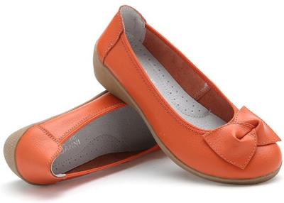 China Spring Comfortable Casual Shoesleather Nurse Slope With Flat Rubber Sole And Bowknot for sale