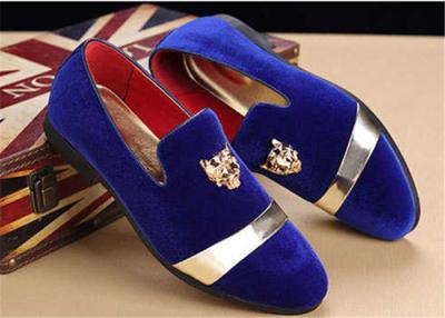 China Men'S Velvet Loafer Shoes With Personality Tiger Head Gold Buckle Red Bottom Shoes for sale