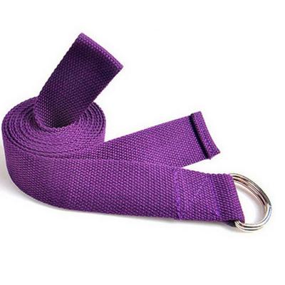 China Comfortable And Durable Perfect Stretching Super Soft Colorful Printed D-Ring Cotton Yoga Strap for sale