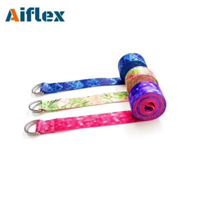 China Comfortable and durable Eco-printed premium fabric with adjustable D-ring buckle exercise straps for sale