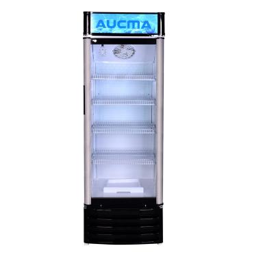 China AUCMA SC-385E Single-temperature upright showcase beverage coolers bottle coolers with light box for sale