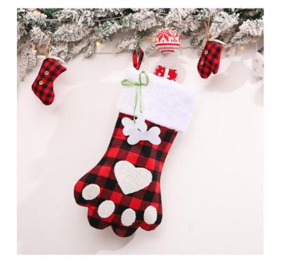 China Short Plush; Coating of the non-woven fabric; Felt Cloth Europe Plaid Christmas Stocking Christmas Stocking Decoration Large Socks for sale