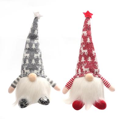 China Knitted; Non-woven fabric; cotton; 2021 New Design Artificial Wool Christmas Dolls With Light For Christmas Decoration Holiday Gnomes for sale