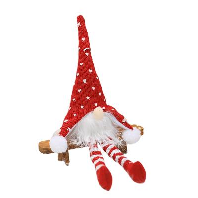 China Knit the fabric; non-woven textiles; LED Led Christmas Tree Lights Knitted Forest Man Custom Plush Doll Hanging Gnome Faceless Doll for sale