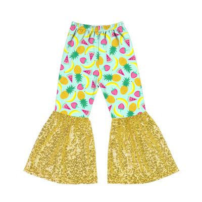 China Wholesale Girls Breathable Breathable Printed Baby Clothes Custom Design Kids Bell Based Pants for sale