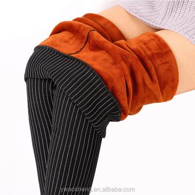 China OEM Winter Women Antibacterial Antibacterial Stripe Velvet Fleece Warm Fur Arm Warmers for sale