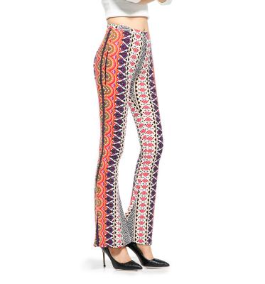 China Anti-Pilling Aztec Vertical Women's Anti-Pilling Leg Flare Panties Bell Bottoms Printed Wide Leg Cuffs for sale