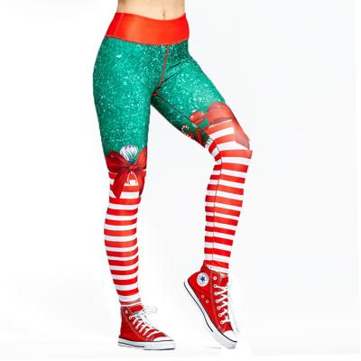 China High Waisted Antibacterial Antibacterial Workout Milk Polyester Elastane Christmas Silk Leggings For Women for sale