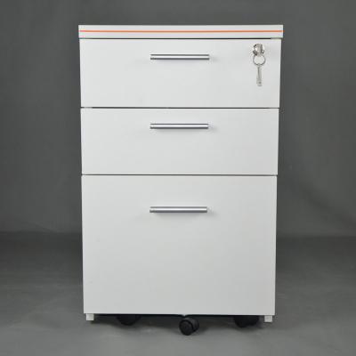 China Convertible White Desk 3 Drawer Lock Filing Cabinets Movable Pedestal Under Desk for sale