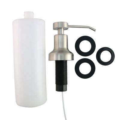 China Double Soap Dispenser Factory Kitchen Sink Direct Liquid Soap Dispenser Stainless Steel With 500Ml Hand Sanitizer Bottles Plastic At Wholesale Price for sale