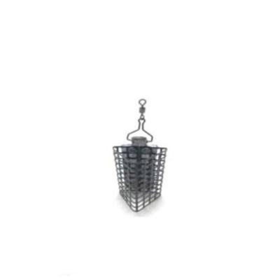 China Metal with lead method YUFECG-011 feeder metal fishing cage 20-100g open end metal feeder cage for fishing lead feeder swivel snap for sale