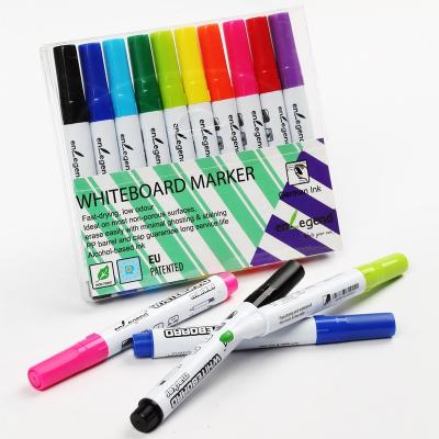 China Writing. New Design Advertising.Promotion 10pcs Fancy Slim Color Barrel Refillable Marker Pen White Board Set for sale