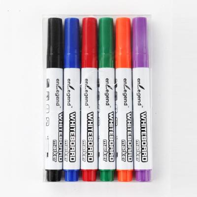 China Writing. Advertising.Promotion 6pcs Promotional Refillable Thin Barrel Whiteboard Multi Colored Marker Pen Set for sale