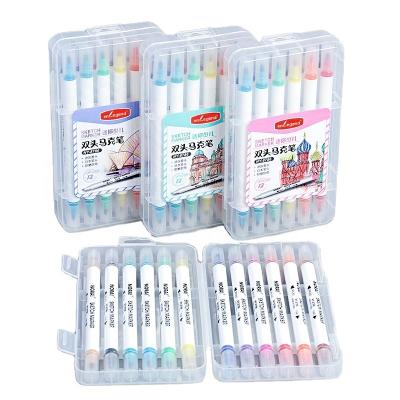 China Painting.Drawing.Writing. Advertising.Promotion New Arrival Fluorescent Colorful Double Ended Design 12/24/36 Colors Art Marker Alcohol Based Set for sale