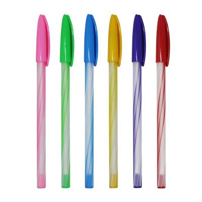 China New Design Normal Wholesale Rainbow Color Writing Smooth Semi Ballpoint Pen Refill With Custom Logo for sale