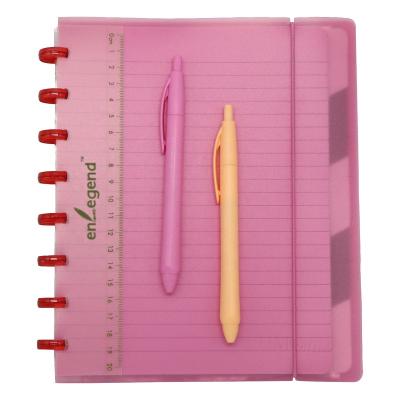 China Transparent Cover Spiral Button Binding Spiral Notebook Multi Colored Custom for sale