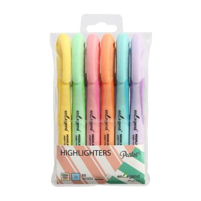 China office & School Markers RTS Wholesale Pastel Color Pen Highlighter Bar Marker Set With Bi Color Injection Barrel for sale