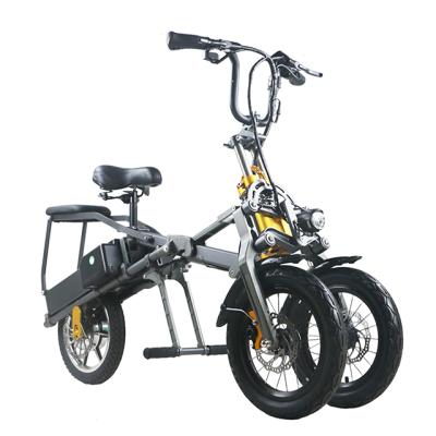 China Chinese price 48V 350w aluminum alloy double lithium ion battery 3 wheel cheap electric bicycle for adults for sale