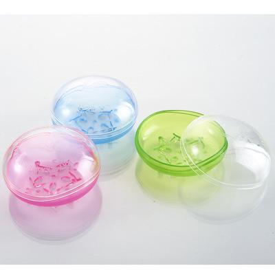 China Handmade and Modern Olive Soap Box Travel Round Clear Cover Soap Box Drain Color Mini Soap Dish for sale