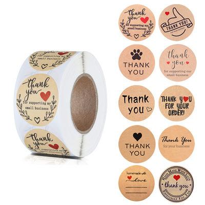 China Waterproof+Eco-friendly Thank You Stickers 500 Pcs Roll Thank You Seals Stickers Perfect For Business And Boutique Packages Envelope Seals Tha for sale