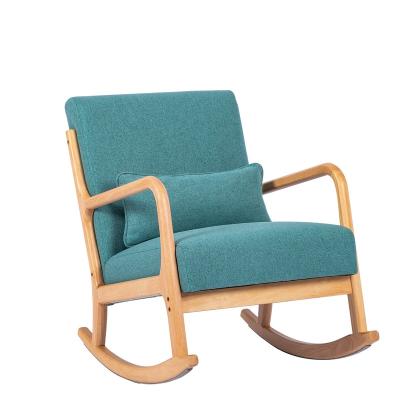 China Nordic Accent High Back Chair Living Room Recliner Sofa Nursing Chair Stretch Canvas Upholstery Relax Armchair for sale