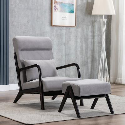 China Nordic Reclining Fabric Armchair Accent Chair With Single Stool Living Room Sofa Set for sale