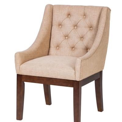 China Nordic fabric tufted dining American table wood seat hotel chair living room leisure chair buttons for sale