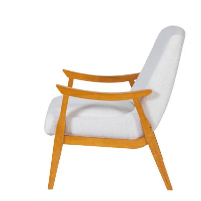 China Reclining High Accent Chair Luxury Teddy Back Fabric Armchair Solid Wood Recliner for sale