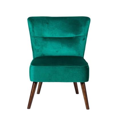 China Velvet Tufted Antique Restaurant Hotel Dining Chair Green Accent Chair Cushion Armchair for sale