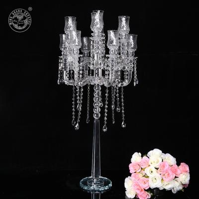 China Candelabra Wedding Centerpieces MH-TZ0430 1PM Candelabra Crystal Centerpiece for sale