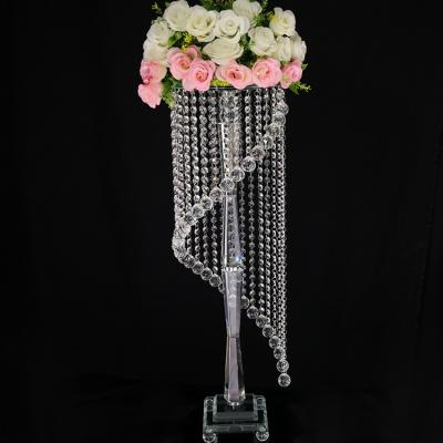 China Europe MH-TZ0276 Crystal Candelabra Centerpieces Wedding Crystal Flower Stand for sale