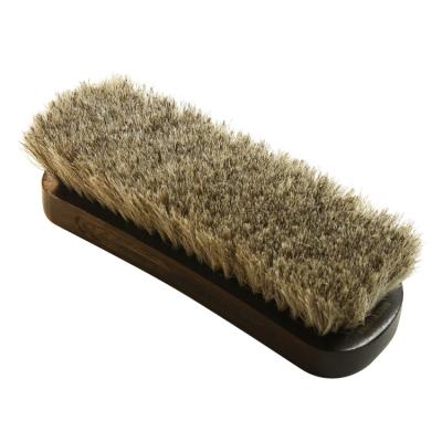 China Eco-friendly Natural High Quality Soft Natural Horse Hair Cleaning Wooden Shoe Brush for sale