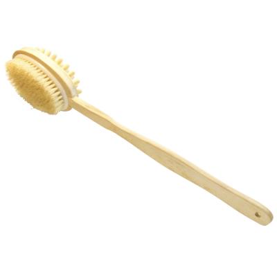 China All Natural Two Sides Long Handle Double Side Wooden Shower Massage Bath Cleaning Brush for sale