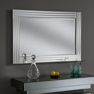 China Contemporary Modern Luxury Bevel Glass Frame Rectangle Decorative Mirror Wall for sale