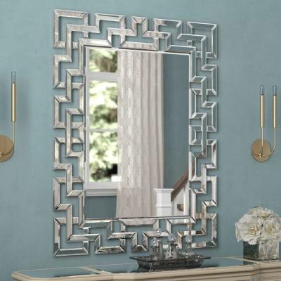 China Contemporary Modern Luxury Venetian Glass Bevel Decorative Wall Rectangle Mirror for sale