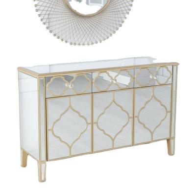 China Other Premium Console Table Modern Mirrored Sofa Side Table Furniture Mirrored Cabinet for sale